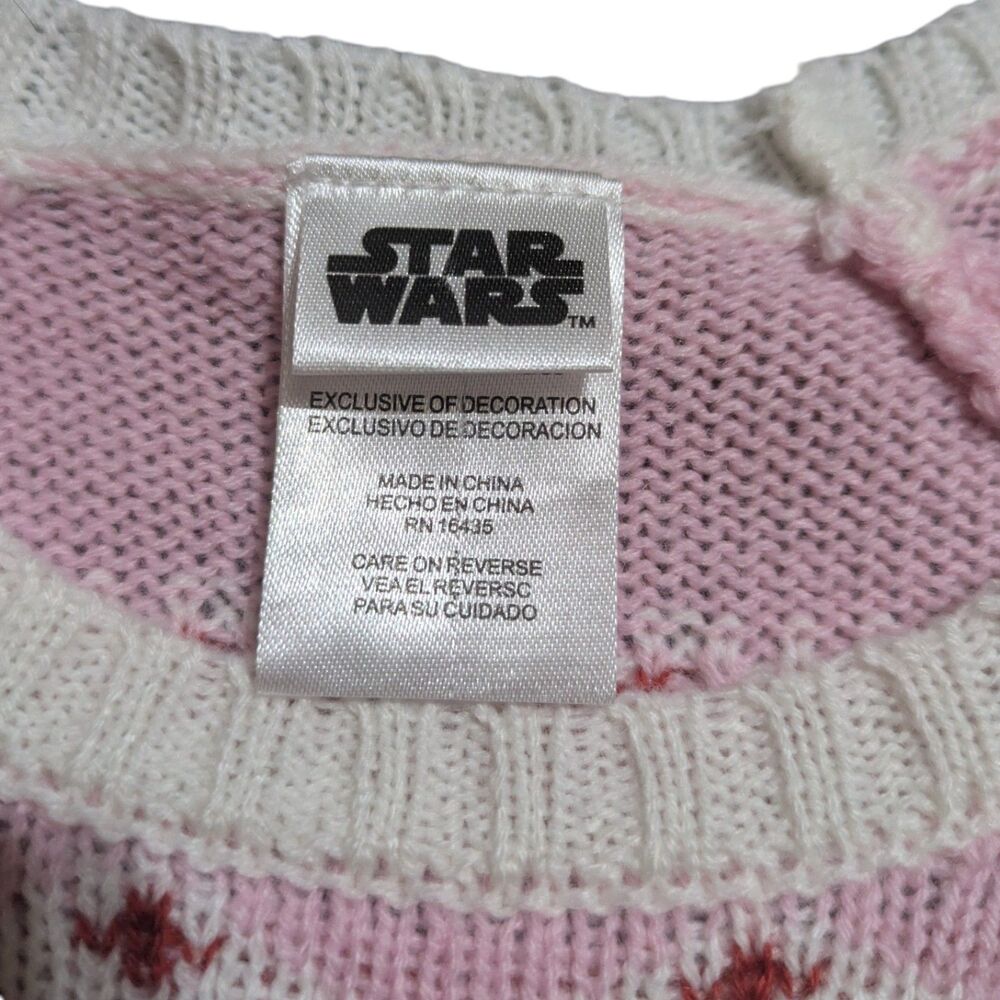 Star Wars Grogu Baby Yoda Christmas Sweater 18M Pink Holiday Baby - Picture 3 of 4
